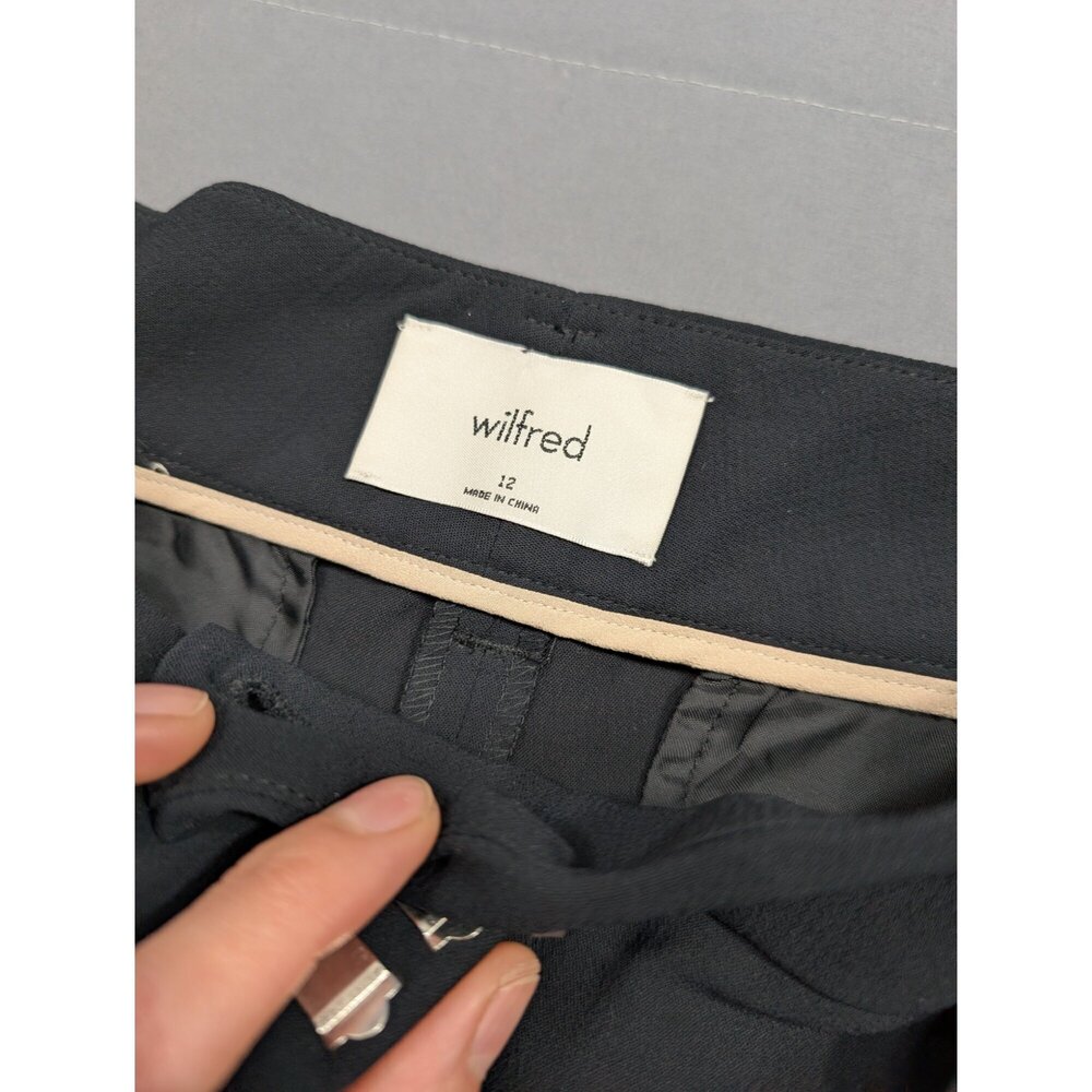 Wilfred Black Belted High-Rise Trousers Size 12 Ankle Pants - Picture 2 of 4